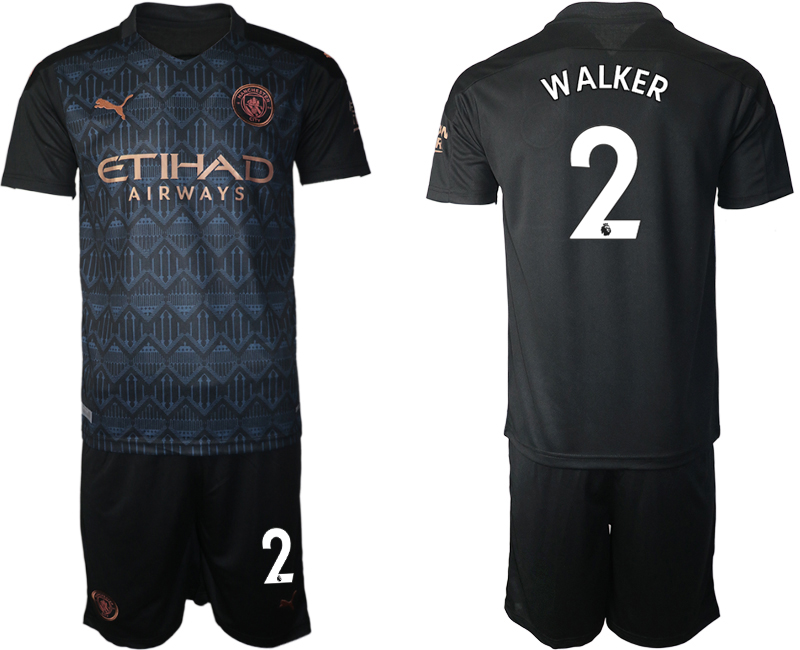 Men 2020-2021 club Manchester City away #2 black Soccer Jerseys->manchester city jersey->Soccer Club Jersey